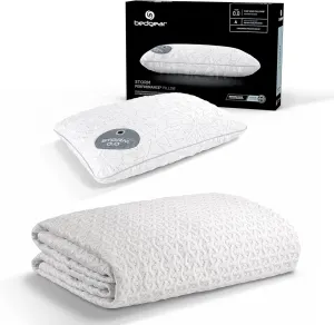 Bedgear Storm Performance Pillow 0.0 & Ver-Tex Cooling Queen Mattress Protector Bundle – Instant-Cooling, Breathable Comfort, Waterproof Protection, Adjustable Base Friendly, Hypoallergenic, Washable