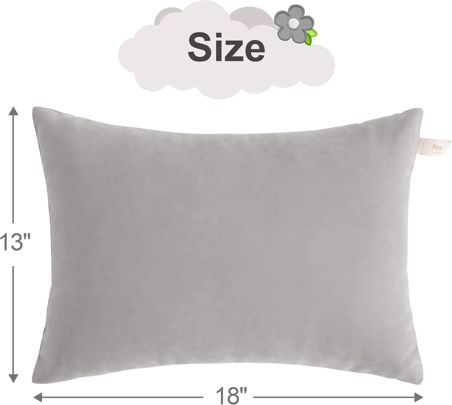 BEDSUM 2 Pack Pillows, 13"x18" Microfiber Pillow for Travel, Pet, Soft and Machine Washable Small Pillows for Neck, Wrist, and Knee Comfort, Light Grey