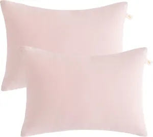 bedsum 2 Pack Toddler Pillows, 13''x18'' Microfiber Baby Pillows for Toddler, Travel, Pets, Soft and Machine Washable Small Pillows with Excellent Resilience for Neck, Wrist, and Knee Support, Pink