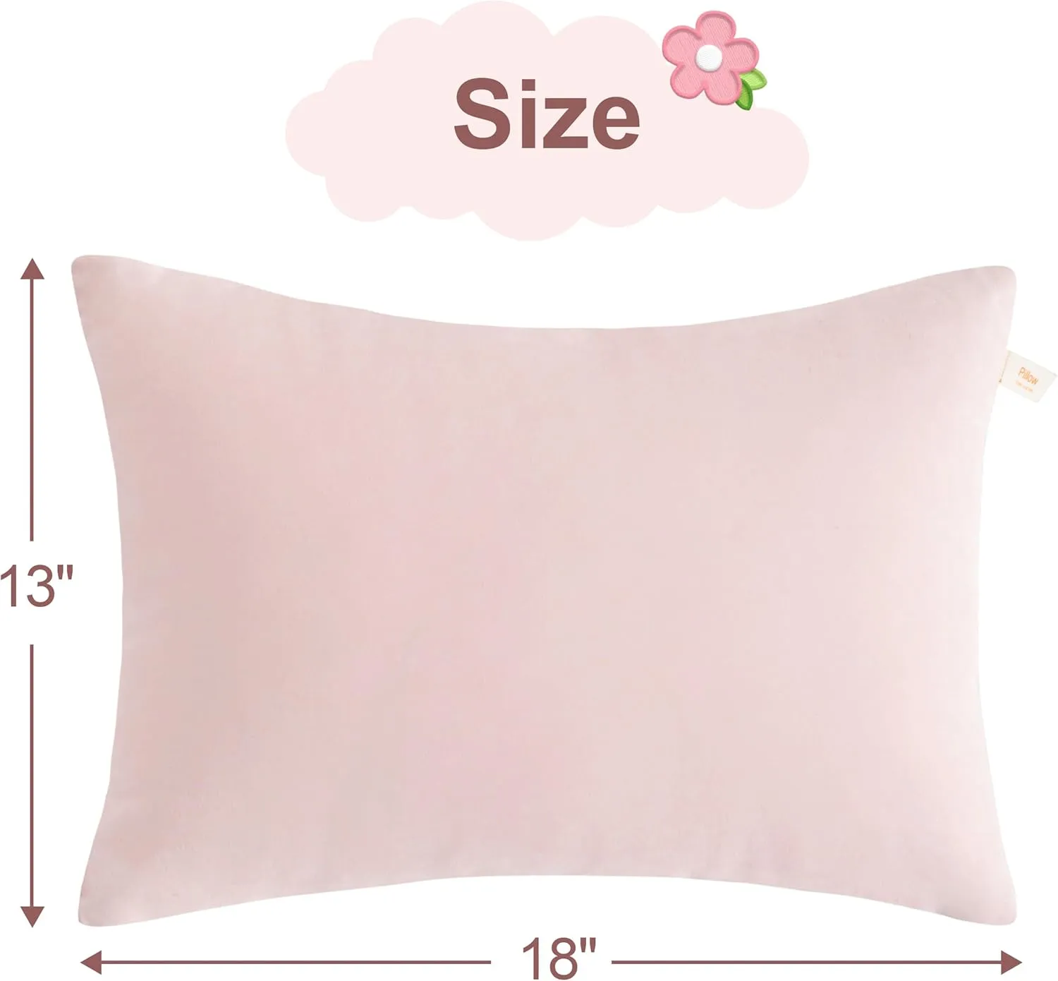 bedsum 2 Pack Toddler Pillows, 13''x18'' Microfiber Baby Pillows for Toddler, Travel, Pets, Soft and Machine Washable Small Pillows with Excellent Resilience for Neck, Wrist, and Knee Support, Pink