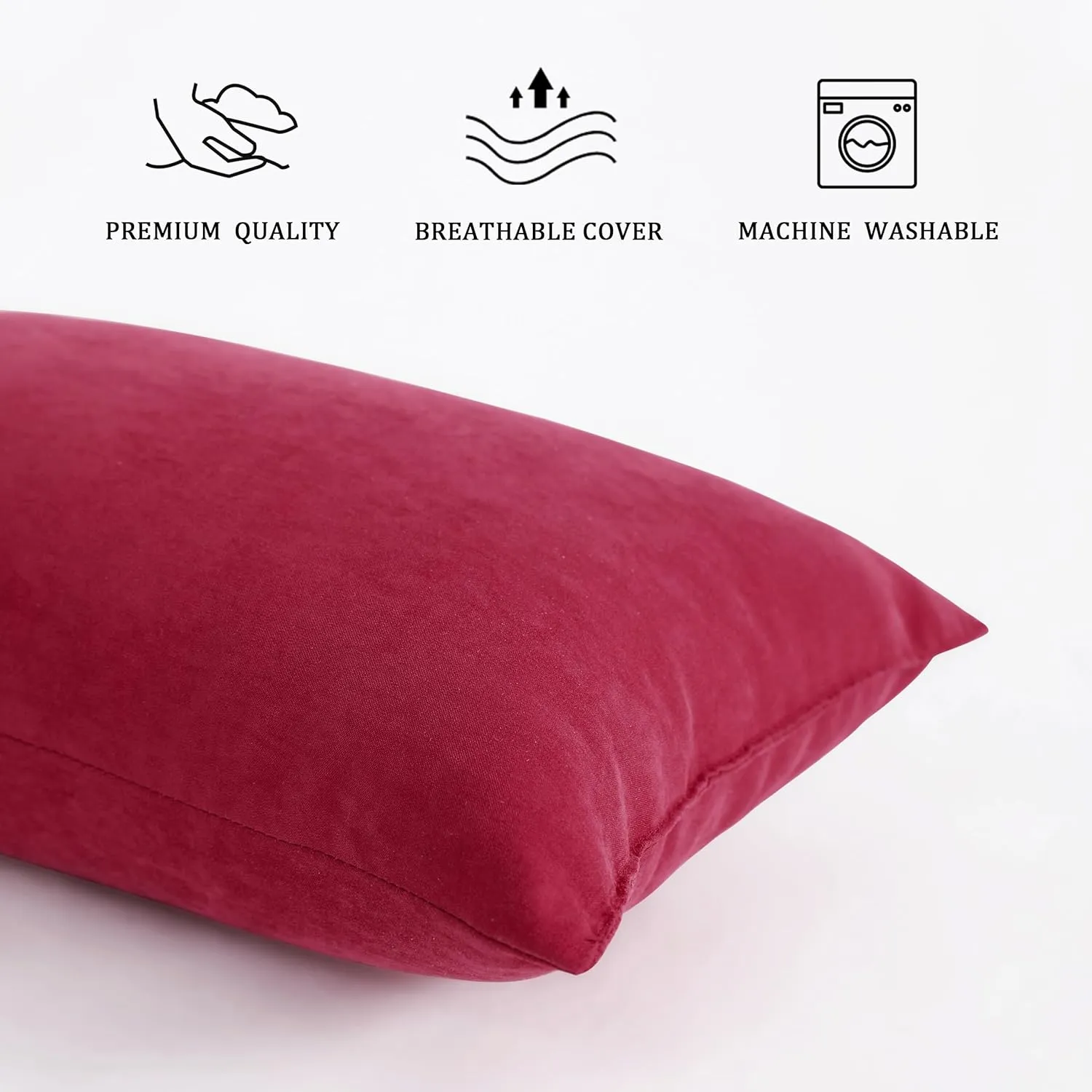 bedsum 2 Pack Toddler Pillows, 13''x18'' Microfiber Baby Pillows for Toddler, Travel, Pets, Soft and Machine Washable Small Pillows with Excellent Resilience for Neck, Wrist, and Knee Support, Red