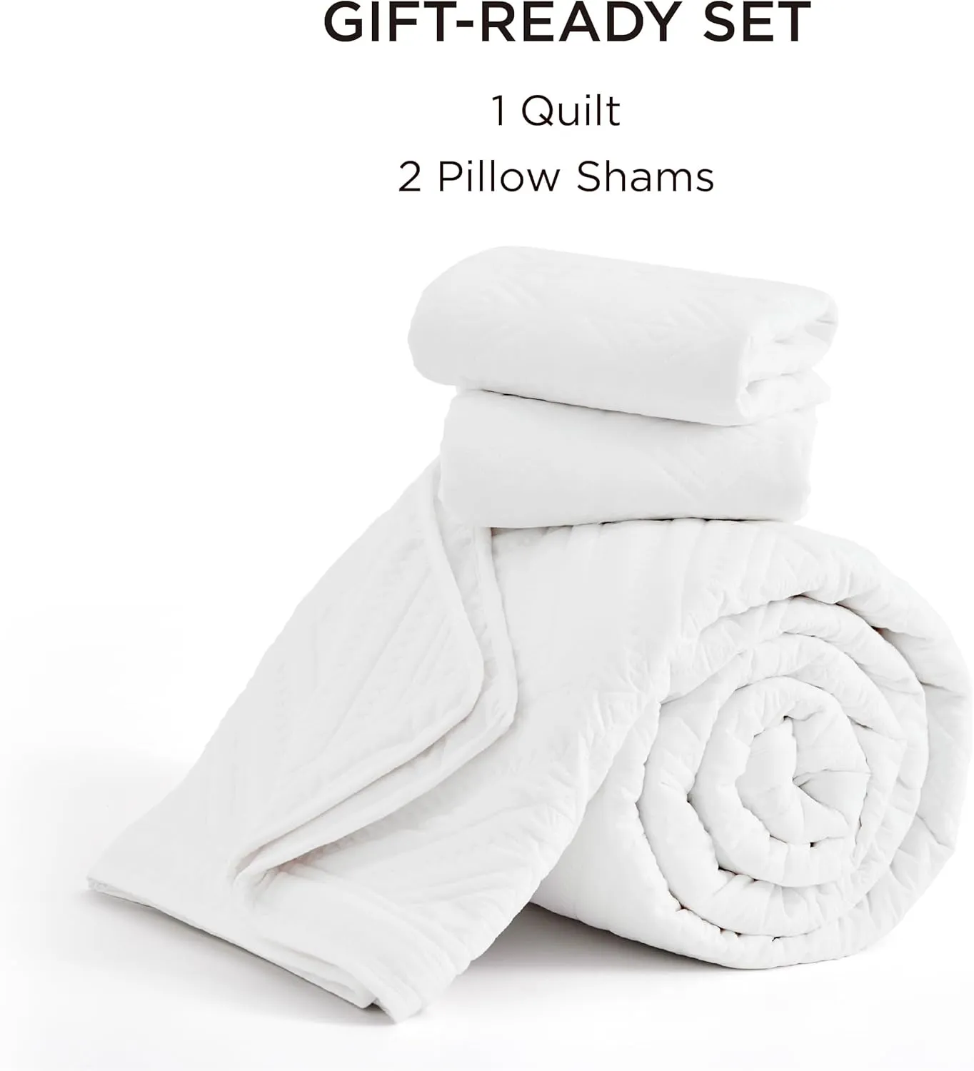 Bedsure Boho Quilt King Size - Lightweight Soft Bedspread Coverlet for All Seasons, Farmhouse Geometric Stitched Pattern Bedding Set with 2 Pillow Shams, White, 106x96 inches