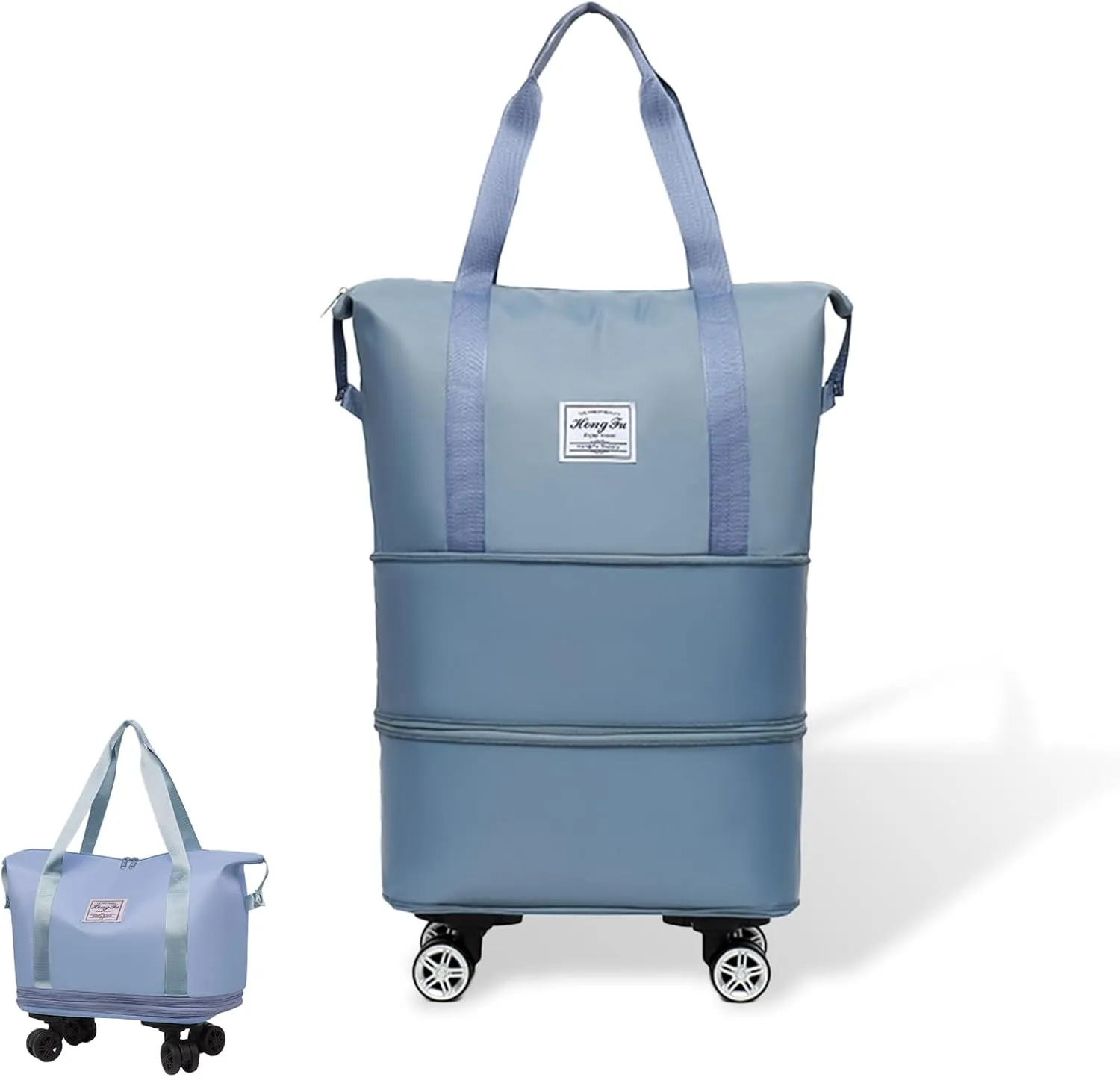 Beente Travel Bag With Wheels, 2025 New Large Capacity Travel Bag - Universal Wheel Removable, Expandable and Foldable, Suitable for Business or Vacation (Dark blue,One size)