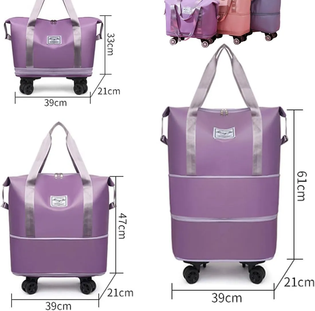 Beente Travel Bag With Wheels, Expandable Duffel 2025 New Large Capacity Travel Bag - Universal Wheel Removable (Dark Blue,No wheels)
