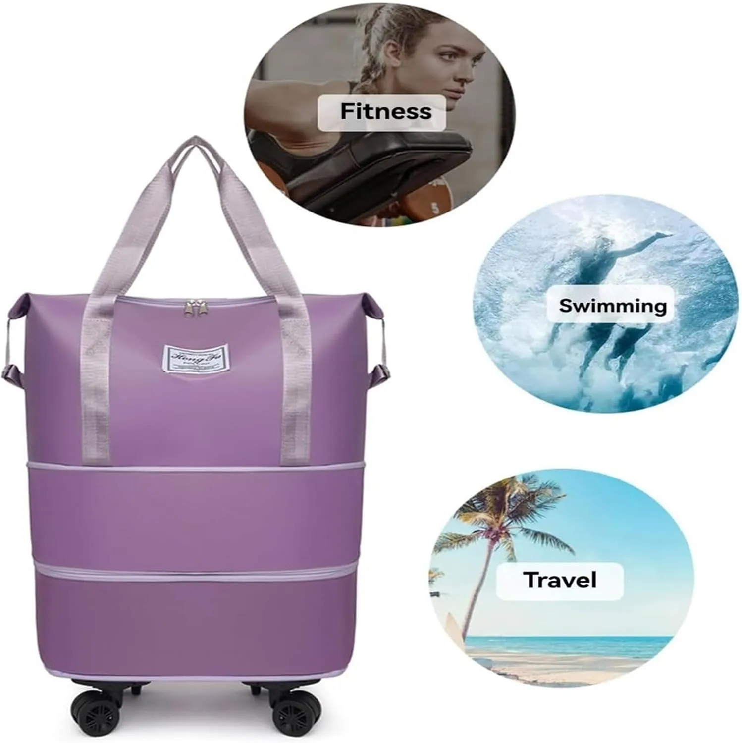 Beente Travel Bags With Wheels - Beente Expandable Travel Bag, 2025 New Large Capacity Bag, Universal Wheel Removable, Camping, Weekend Trips (Gray)