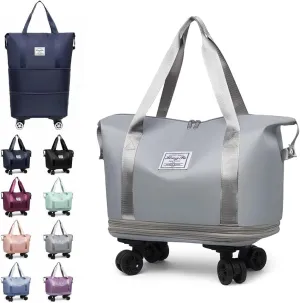 Beente Travel Bags With Wheels - Beente Expandable Travel Bag, 2025 New Large Capacity Bag, Universal Wheel Removable, Camping, Weekend Trips (Gray)