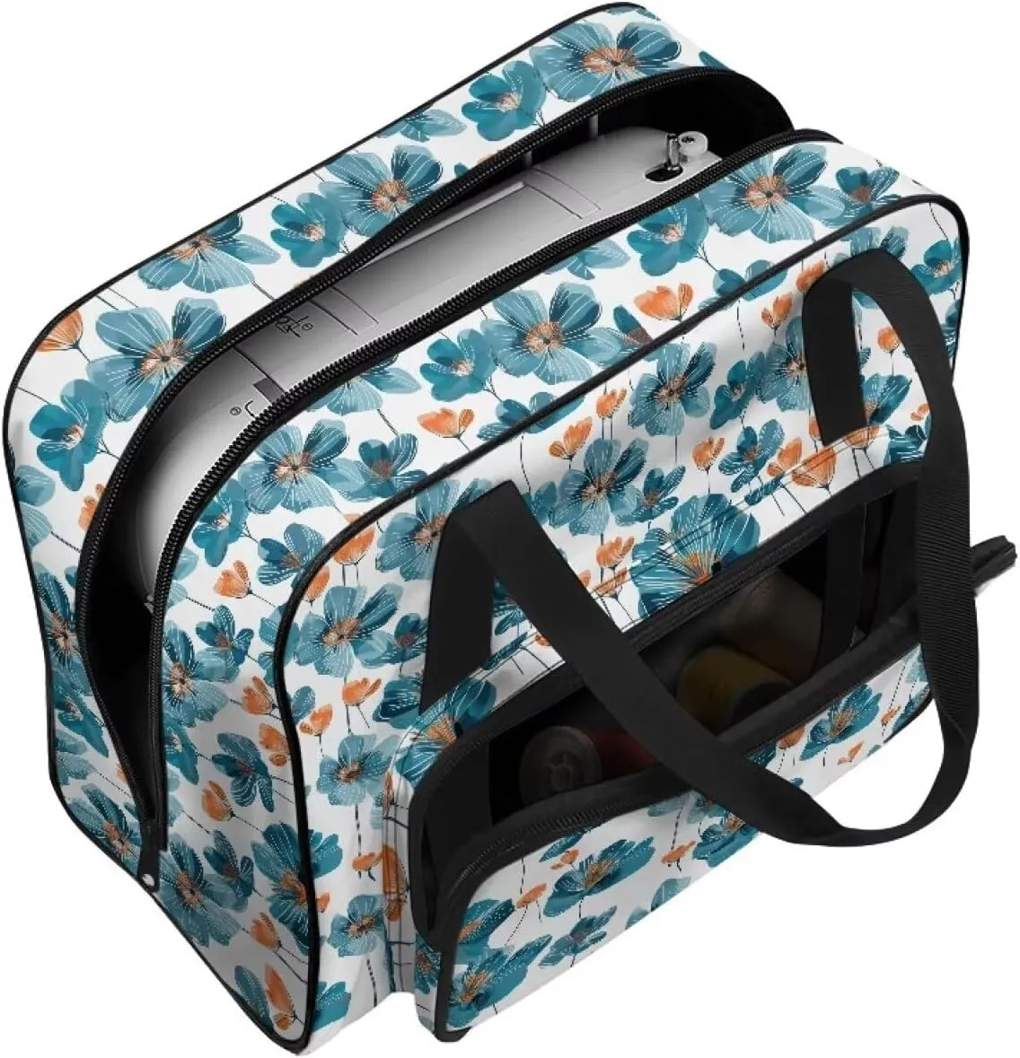 Begonia Sewing Machine Case, Universal Travel Bag，Lightweight Dustproof Compatible for Most Standard Sewing Machines