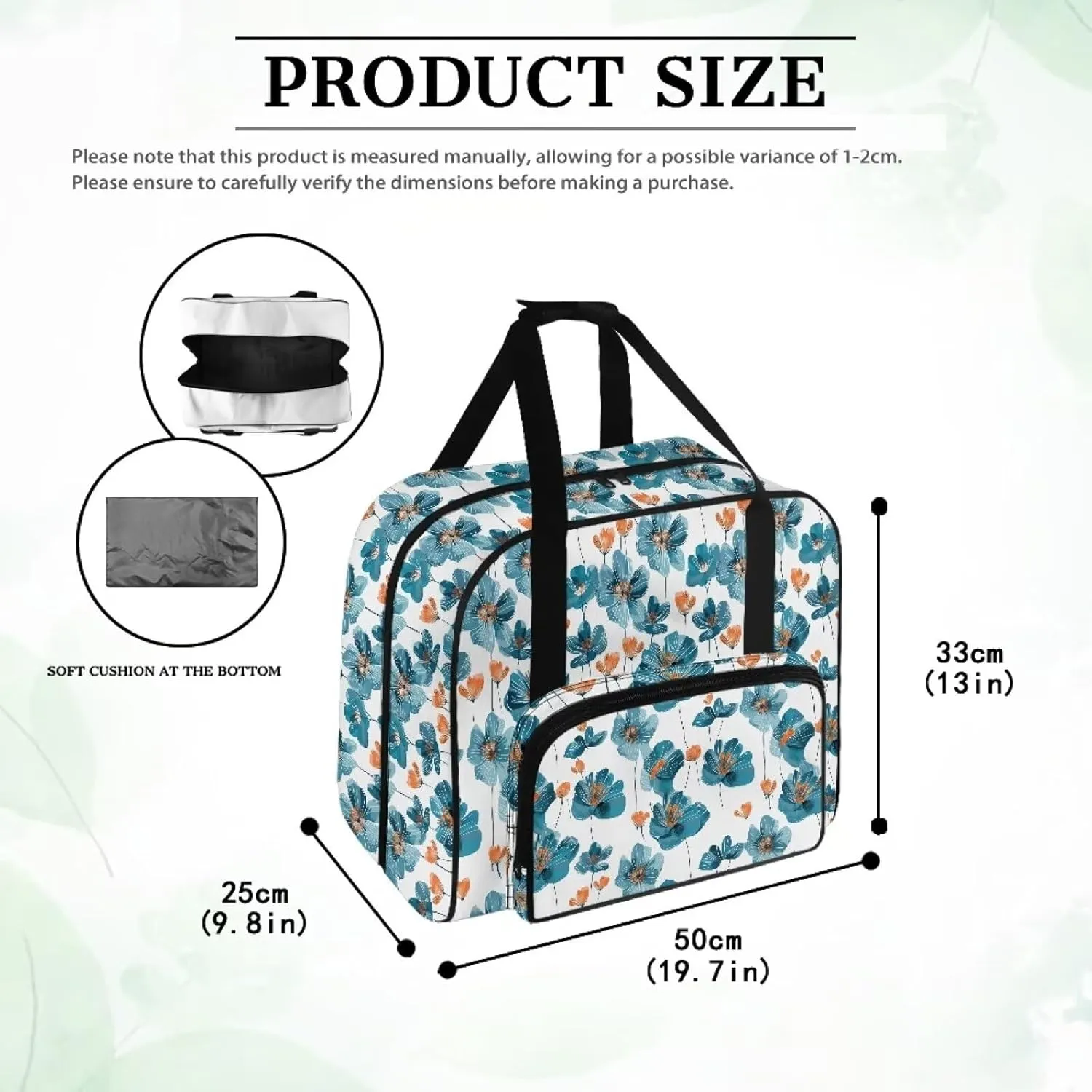 Begonia Sewing Machine Case, Universal Travel Bag，Lightweight Dustproof Compatible for Most Standard Sewing Machines