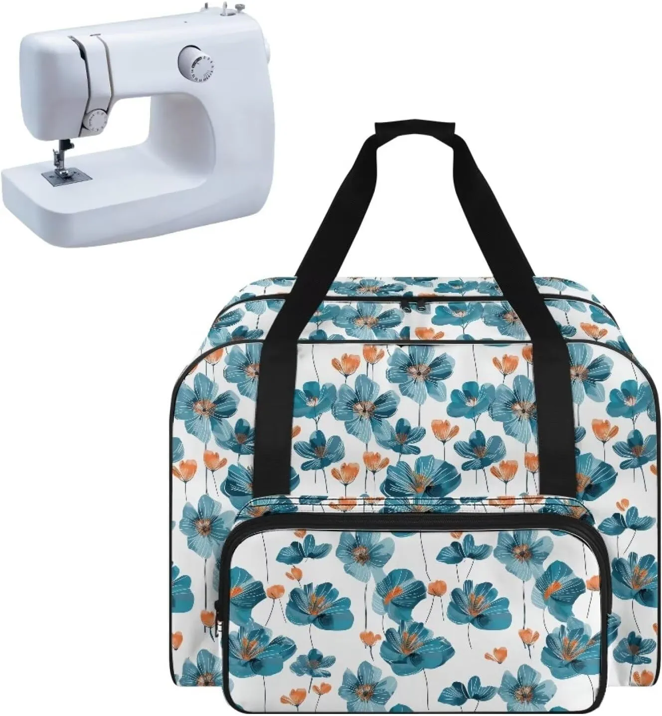 Begonia Sewing Machine Case, Universal Travel Bag，Lightweight Dustproof Compatible for Most Standard Sewing Machines