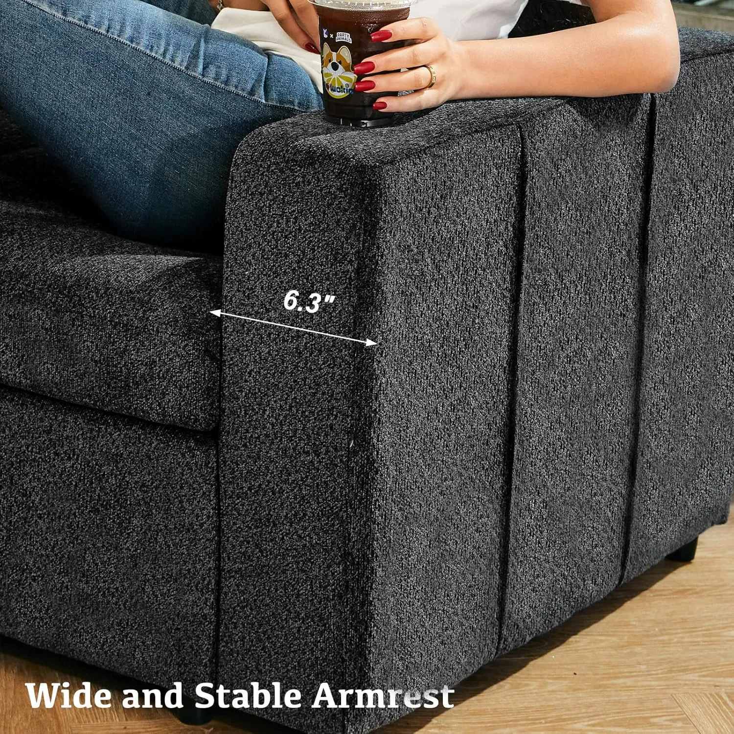 Belffin Modular Sectional Sleeper Sofa with Pull Out Couch, U Shaped Sleeper Pull Out Bed, Convertible Sectional Couches for Living Room, Dark Grey