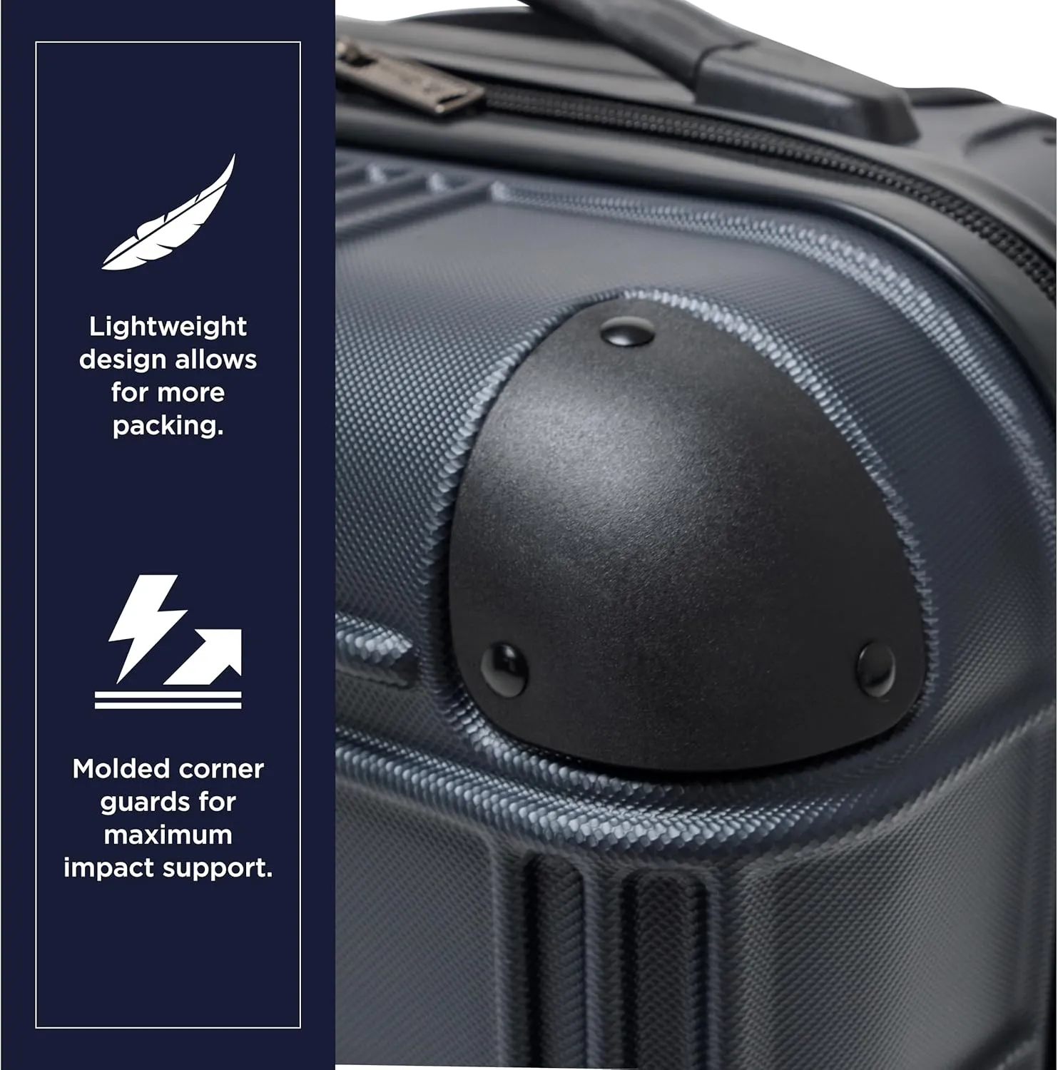Ben Sherman Nottingham Lightweight Hardside 4-Wheel Spinner Travel Luggage, Naval, 20-Inch Carry On