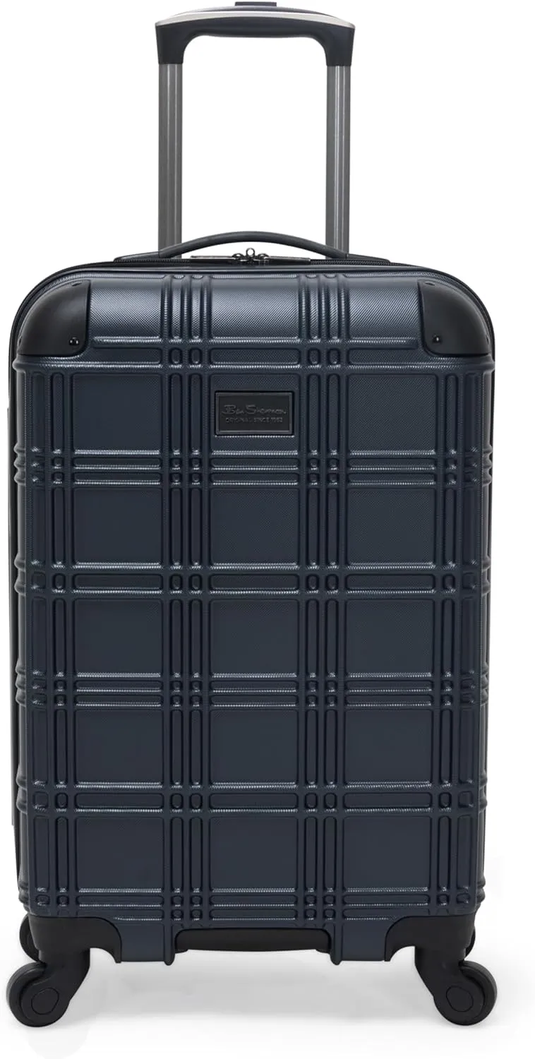 Ben Sherman Nottingham Lightweight Hardside 4-Wheel Spinner Travel Luggage, Naval, 20-Inch Carry On