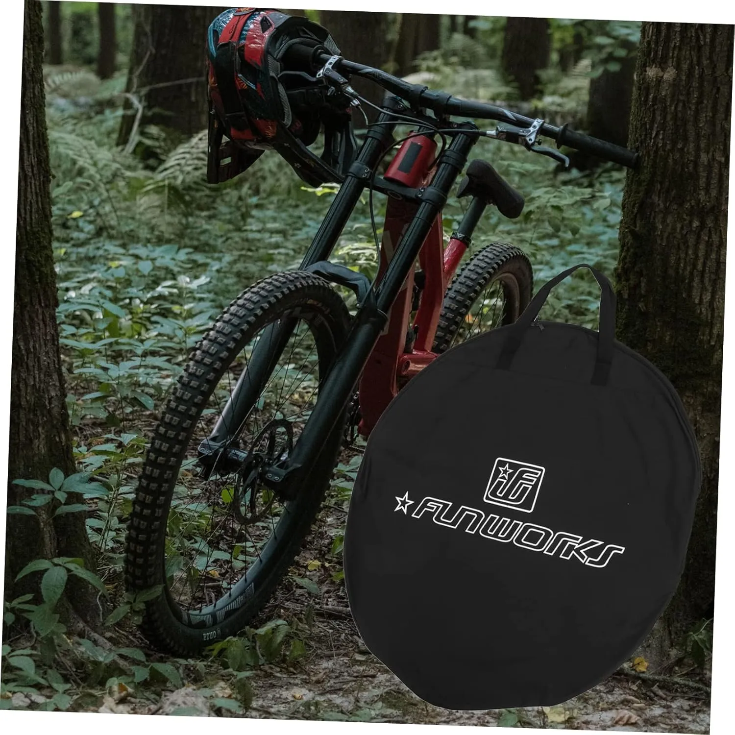 BESPORTBLE 2pcs Bicycle Wheel Bag Bike Wheel Polyester Black Storage Bag Riding