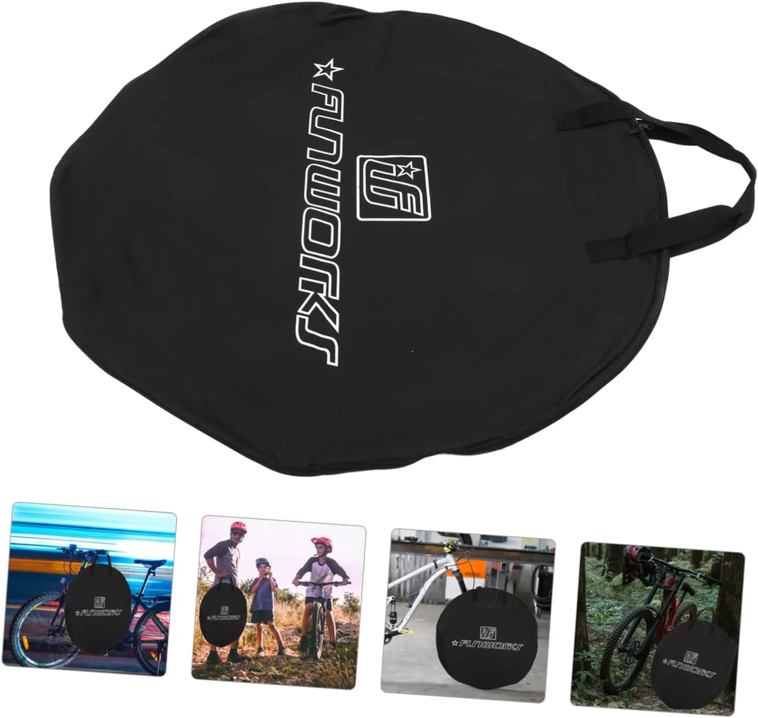 BESPORTBLE 2pcs Bicycle Wheel Bag Bike Wheel Polyester Black Storage Bag Riding