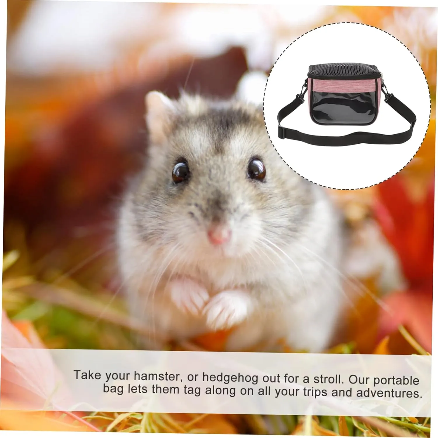 BESPORTBLE Outdoor Hedgehog Handbag Squirrel Pouch Chinchilla Bag Hamster Takeout Bag Portable Carrier for Comfort Ventilation Pink Brown l