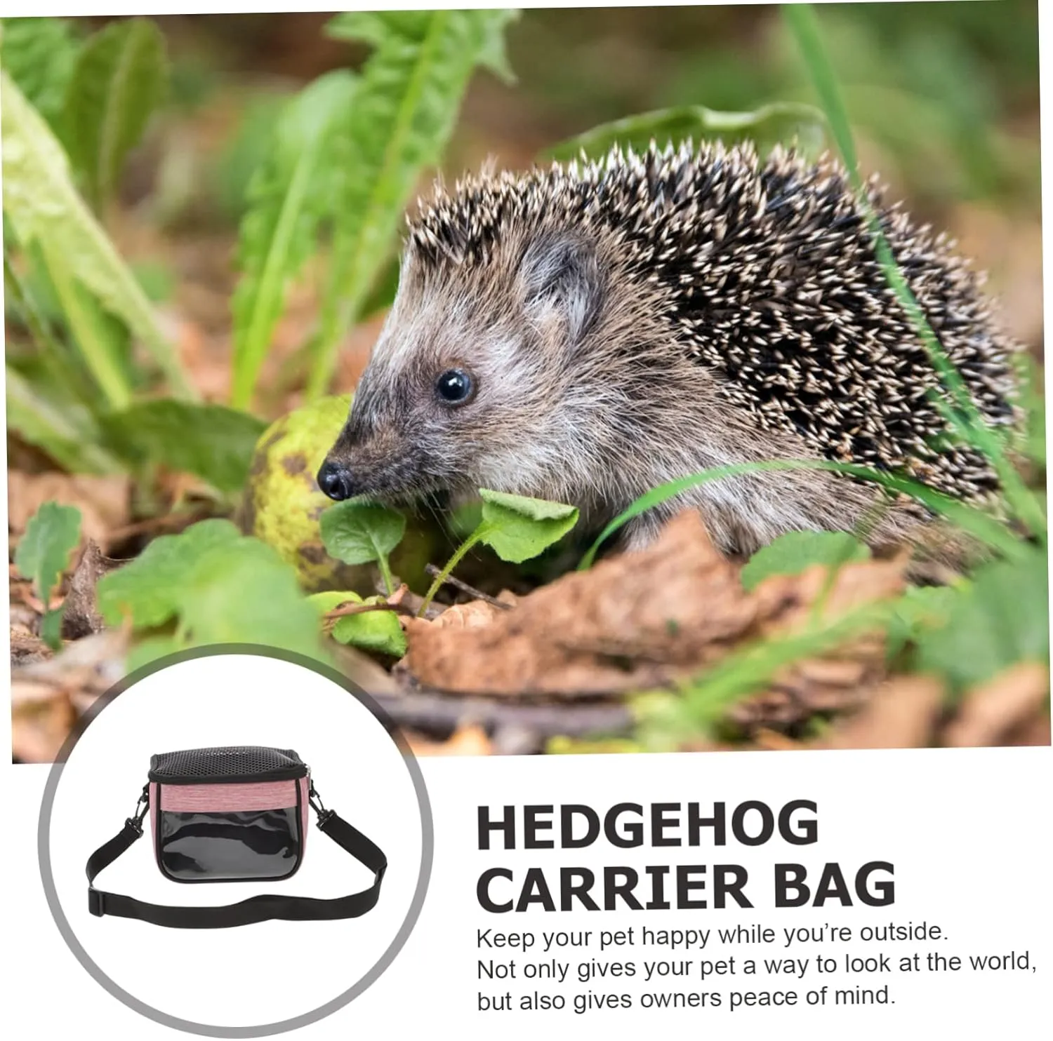 BESPORTBLE Outdoor Hedgehog Handbag Squirrel Pouch Chinchilla Bag Hamster Takeout Bag Portable Carrier for Comfort Ventilation Pink Brown l