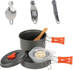 BESPORTBLE Picnic Cookware Camping Hiking Cooking Tool Portable Set Camping Cookware Stove for 1-2 Users