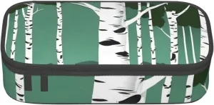 Birch Trees Print Large - Capacity Cosmetic Makeup Organizer Bag: Designed for Eyebrow Pencils