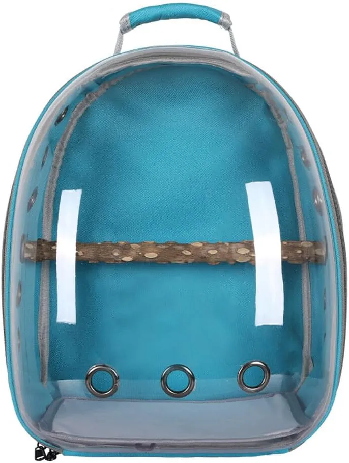 Bird Carrier Backpack, Bird Travel Carrier with Standing Perch, Lightweight Breathable Parrot Cage for Small Birds, Green Cheek, Cockatiel, Parrot