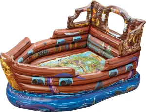 Bixbee Inflatable Pirate Ship Playhouse, Indoor Toddler Playhouse for Kids 3 , Sleepover Mattress & Playhouse for Boys & Girls with Built in Motor, Inflates to Over 6ft Long, Childrens Playhouse