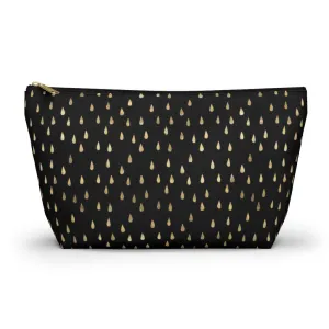 Black and Gold Raindrops Accessory Pouch w T-bottom