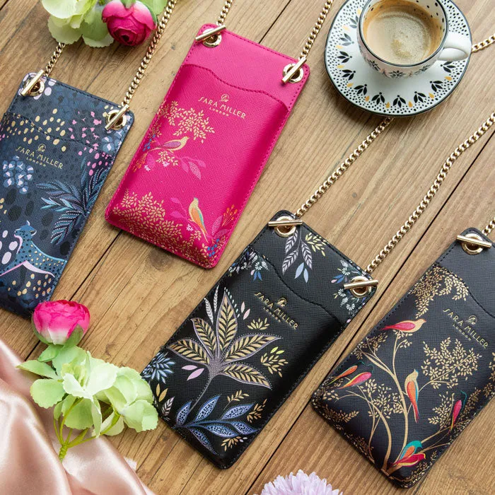 Black Botanic Phone Pouch