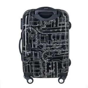 Black mechanical man's rod box 24 inch universal wheel travel box super compression abs pc luggage