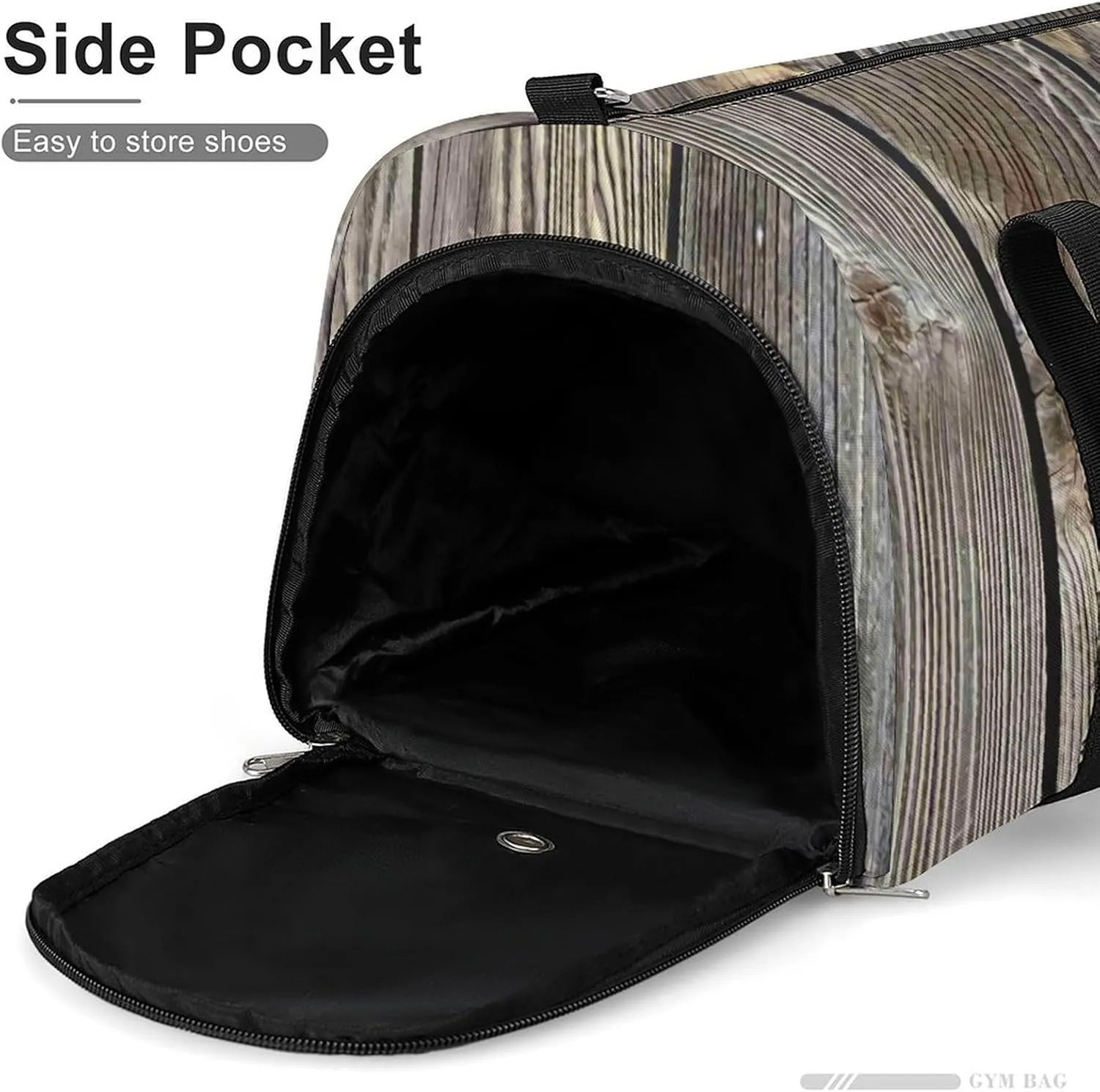 Black Watch Tartan Pattern Portable Large Capacity Fully Printed Fitness Bag Unisex