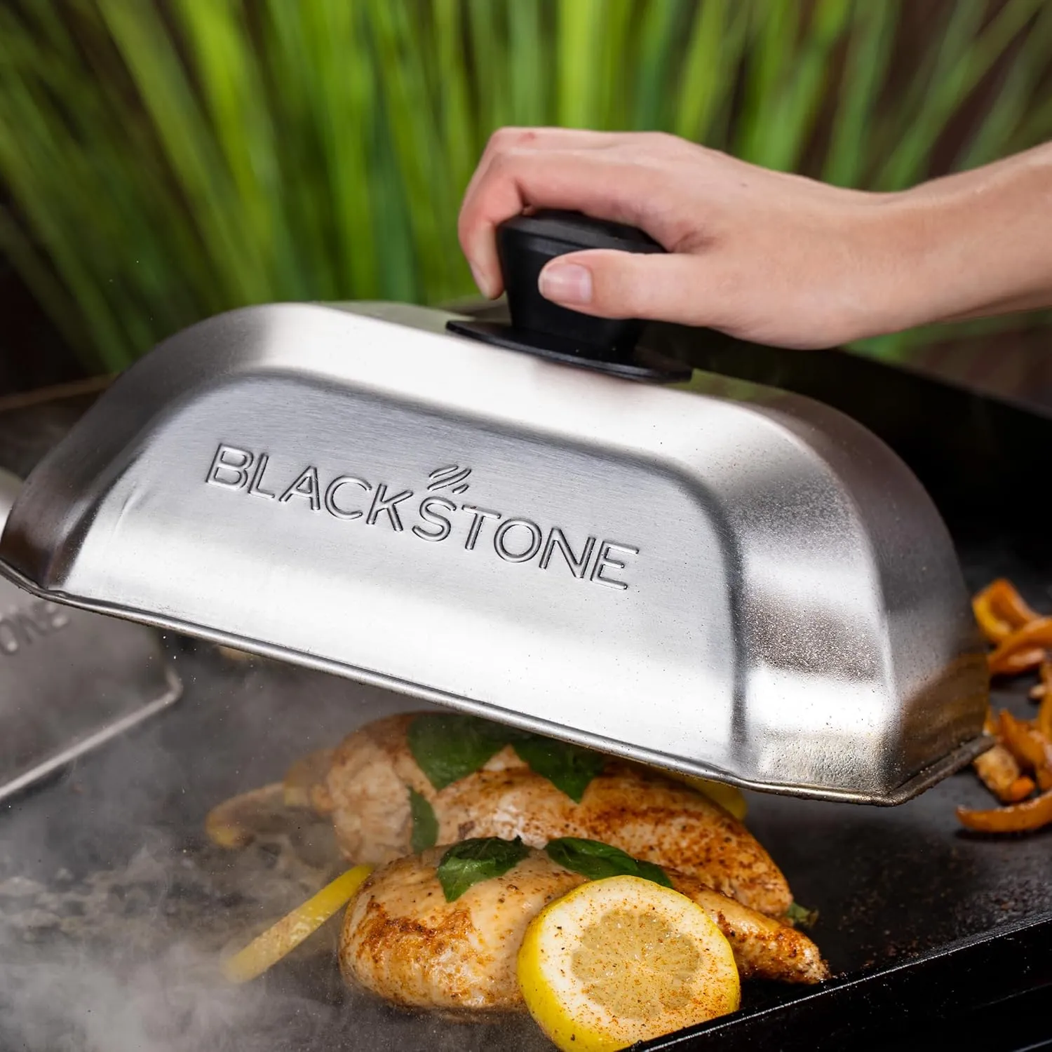 Blackstone 5207 Rectangle Basting Cover Small 2-Pack Griddle Accessories, Stainless Steel, Cheese Melting Dome and Steaming Cover, Best for Use on Flat Top Griddle Grill Cooking Indoor or Outdoor