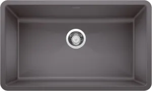 BLANCO, Cinder 441478 PRECIS SILGRANIT Super Single Undermount Kitchen Sink, 32" X 19"