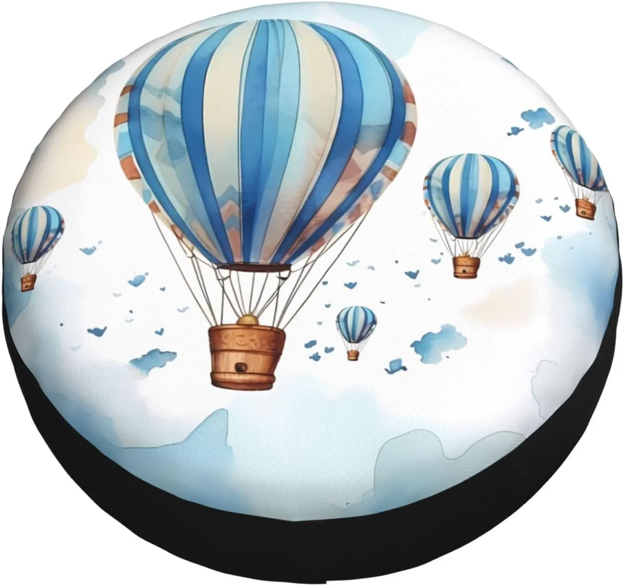 Blue Hot Air Balloon Tire Cover Outdoor Waterproof Snow Sun Rain Wheel Cover Portable Wheel Bags Camper Spare Tire Cover Universal Car Tire Protectors for Trailer RV SUV