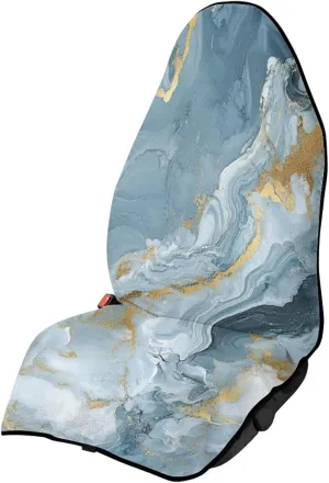 Blue Marble Print Waterproof Sweating Car Seat Cover for Post Gym Workout Universal Front Seat Cover Easy to Install Universal Size Fit for Most Cars SUVs Trucks Vans