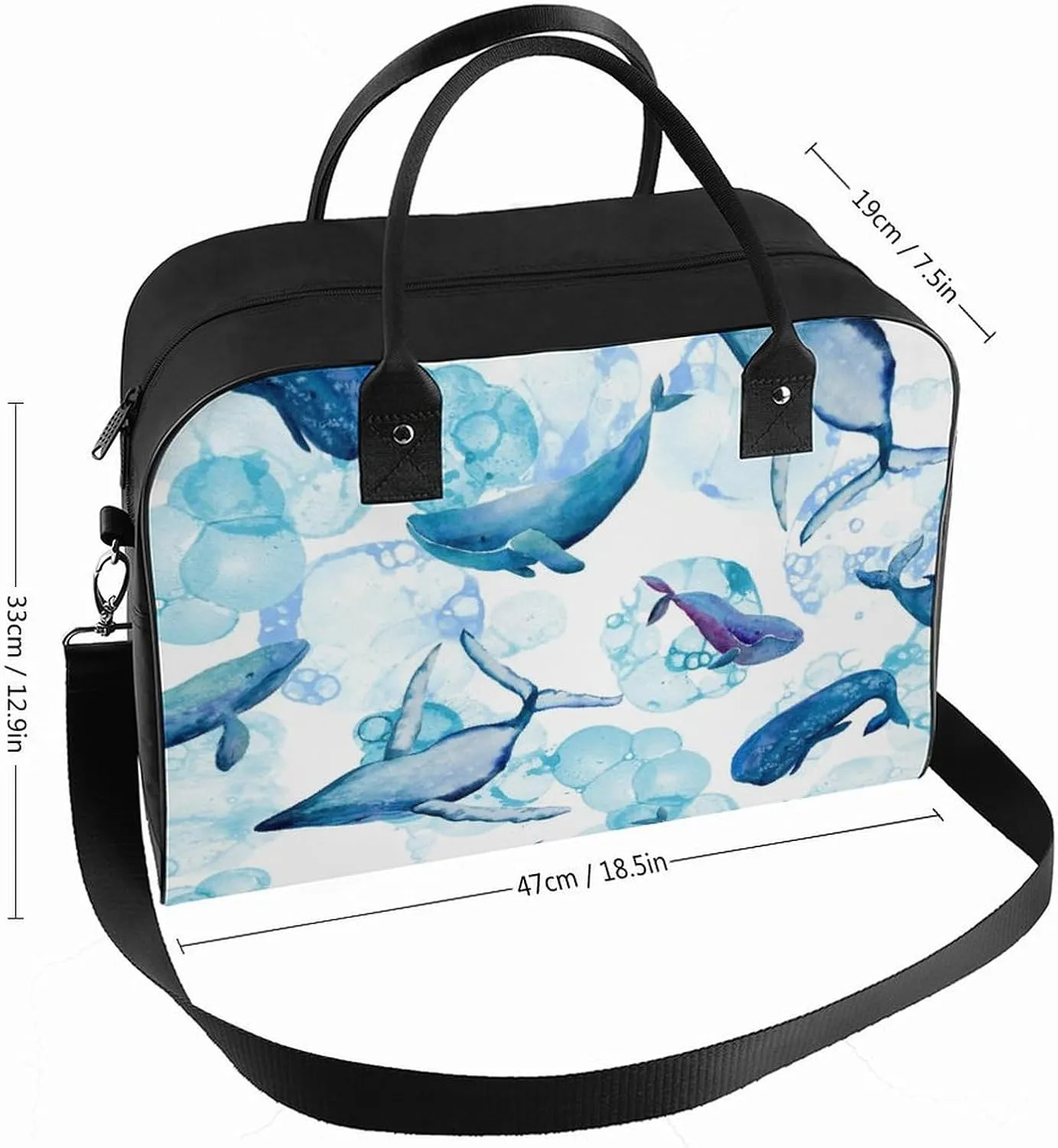 Blue Quaker Parrots Fashionable Large Capacity Travel Handbag Unisex
