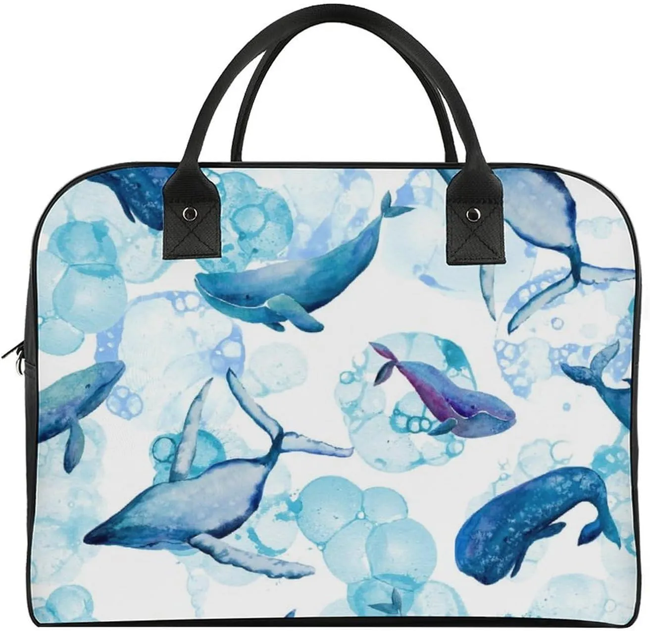 Blue Quaker Parrots Fashionable Large Capacity Travel Handbag Unisex