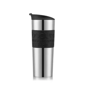 Bodum 15 oz Travel Mug, Vacuum Insulated Stainless Steel, Black