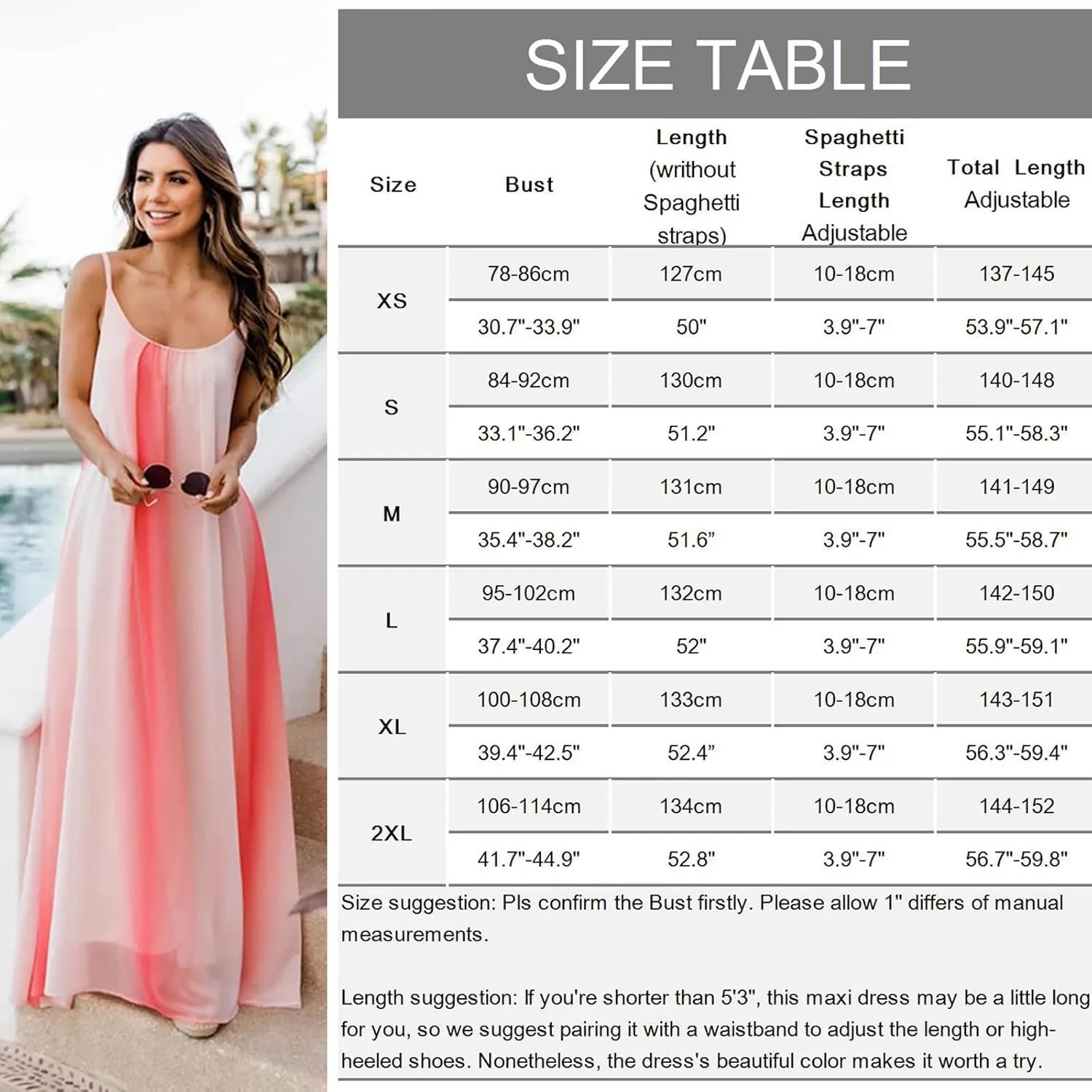 Boho Summer Dress for Women Casual Style Loose Spaghetti Strap Maxi Flowy Sun Dress with Pockets for Beach