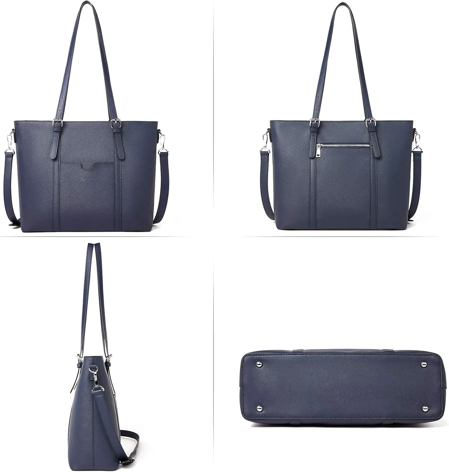 BOSTANTEN Womens Leather Laptop Tote Office Shoulder Handbag Vintage Briefcase 15.6 inch Computer Work Purse