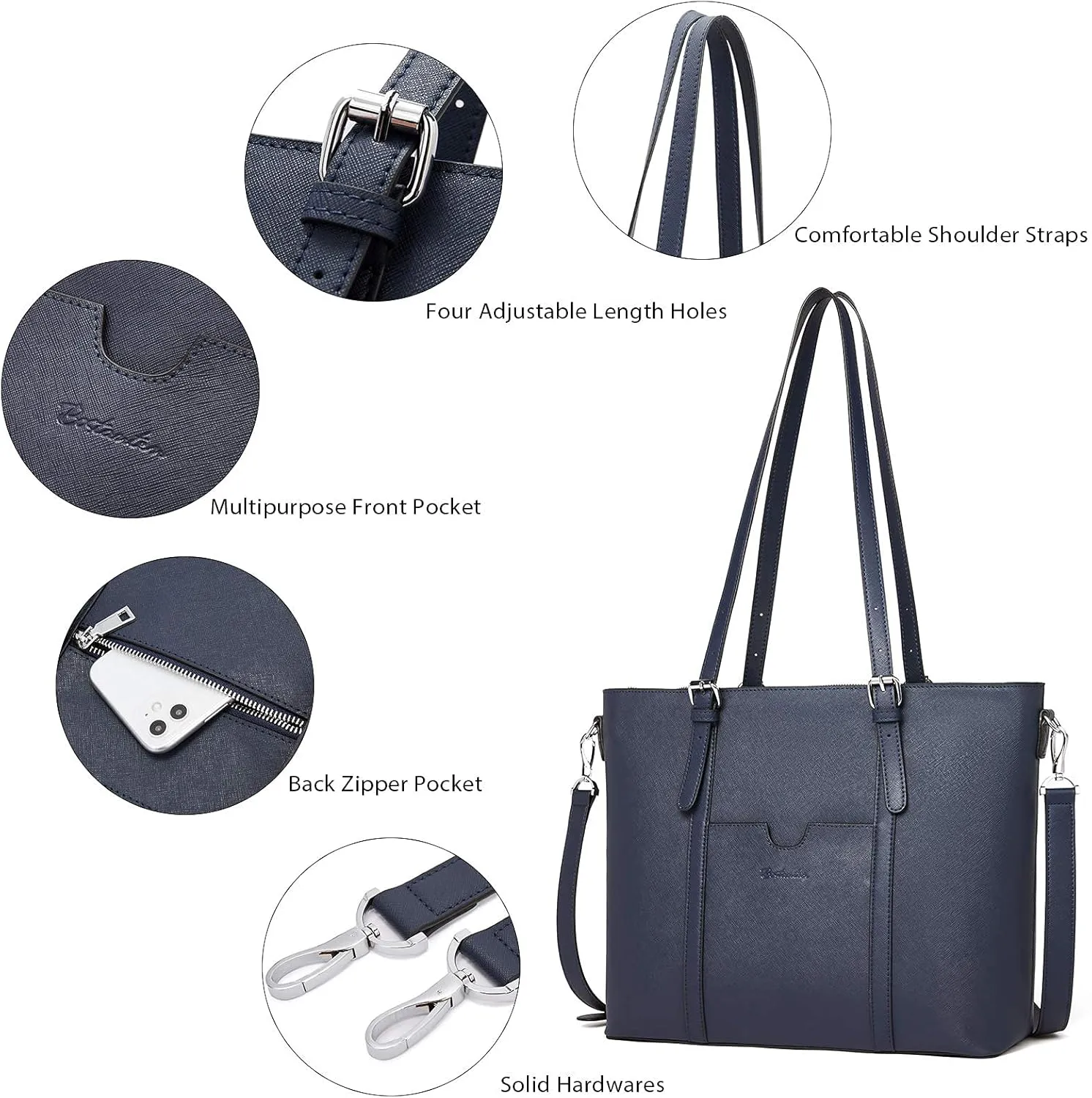 BOSTANTEN Womens Leather Laptop Tote Office Shoulder Handbag Vintage Briefcase 15.6 inch Computer Work Purse