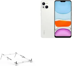 BoxWave Stand and Mount Compatible with Meizu M10S - Pocket Aluminum Stand 3-in-1, Portable Multi Angle Viewing Riser - Metallic Silver