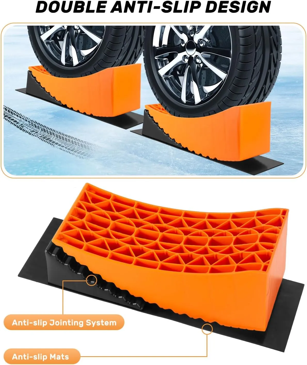 BOYISEN Camper Levelers - RV Leveling Blocks Ramp Kit, Lift Up to 6in for RV Camper Travel Trailer, RV Levelers with Chock, Anti-Slip Mat and Carrying Bag