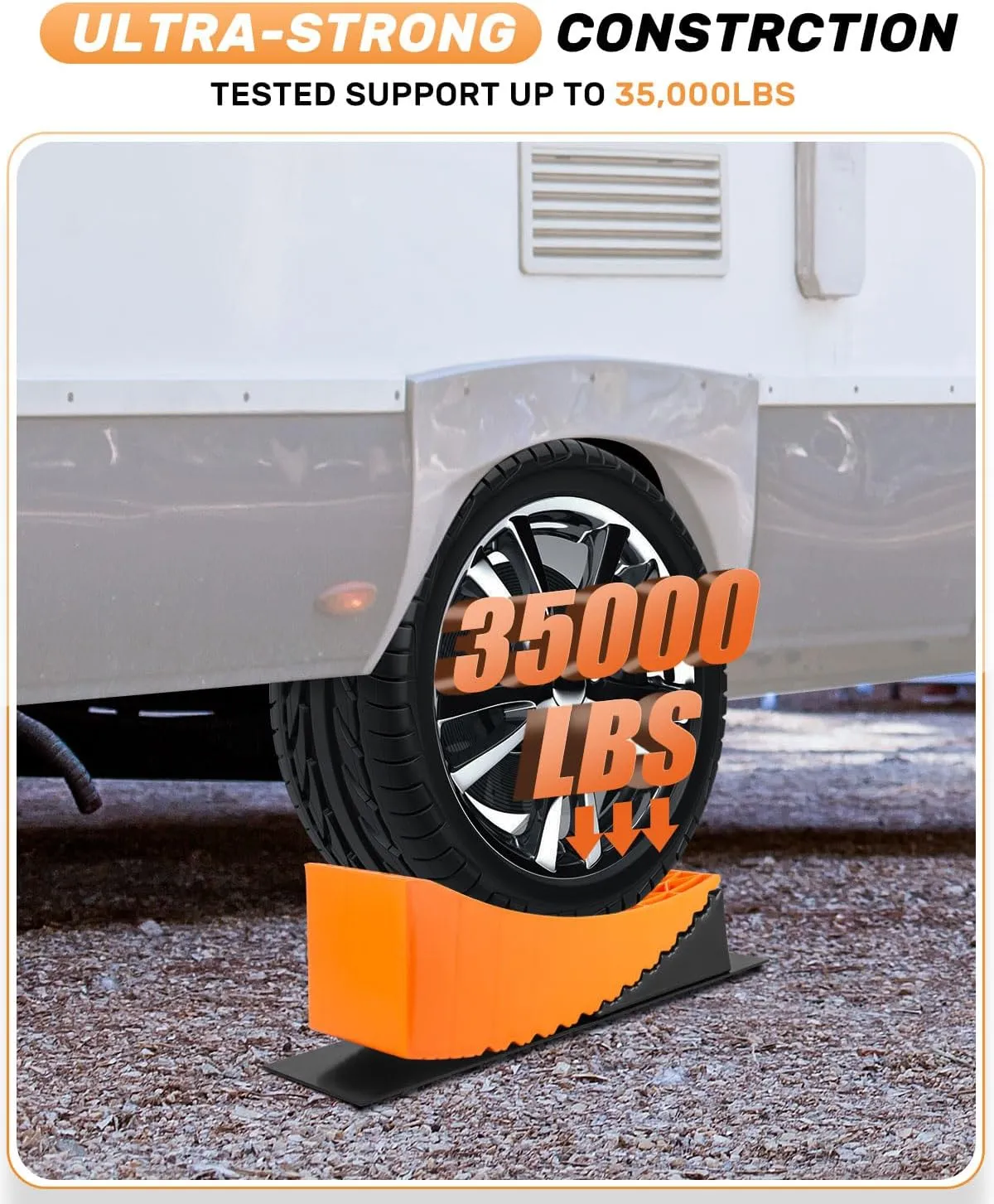 BOYISEN Camper Levelers - RV Leveling Blocks Ramp Kit, Lift Up to 6in for RV Camper Travel Trailer, RV Levelers with Chock, Anti-Slip Mat and Carrying Bag