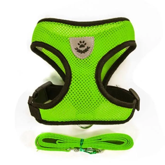 Breathable Small Dog Pet Harness and Leash Set