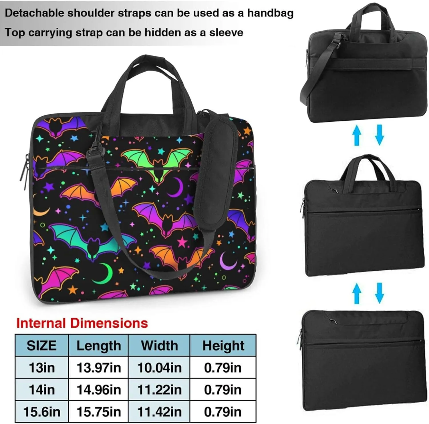 Bright Skulls Laptop Bag Classic Slim Briefcase Messenger Bag, Spacious, Ergonomic