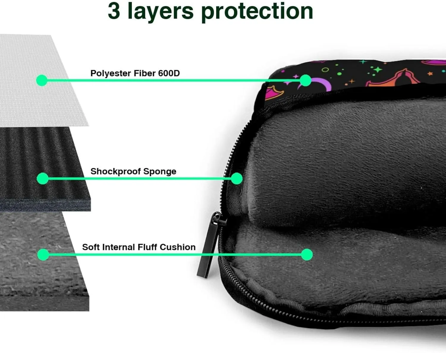 Bright Skulls Laptop Bag Classic Slim Briefcase Messenger Bag, Spacious, Ergonomic