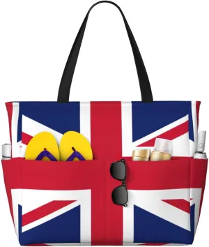 British flag Print Generic Large Capacity Beach Travel Bag - Swim Backpack/Family- Pool Accessories