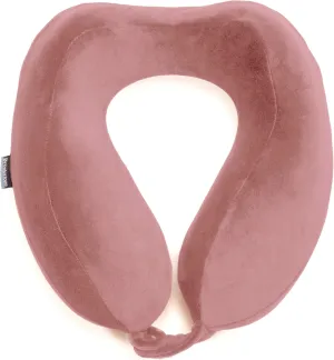 Brookstone Neck Travel Pillow - Lightweight Contoured Memory Foam Stuffable Travel Neck Pillow for Sleeping, Car, & Airplane, Lilac Ice