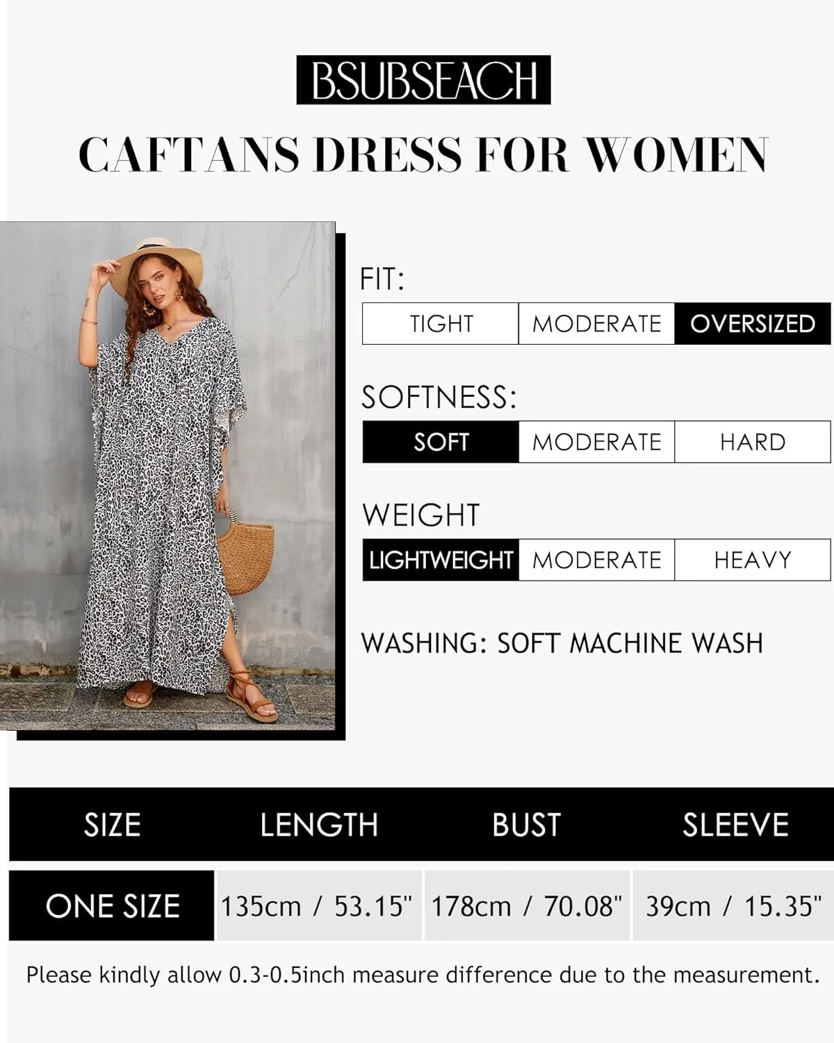 Bsubseach Cheetah Plus Size Kaftan Dresses For Women Maxi Swimsuit Coverup Bathing Suit Caftans Long Cover Up Rayon Swimwear
