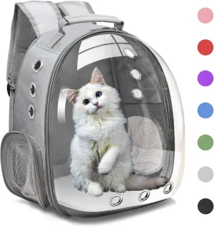 Bubble Carrying Bag for Small Medium dogs Cats, Space Capsule Pet Hiking backpack, Airline Approved Travel carrier - Grey