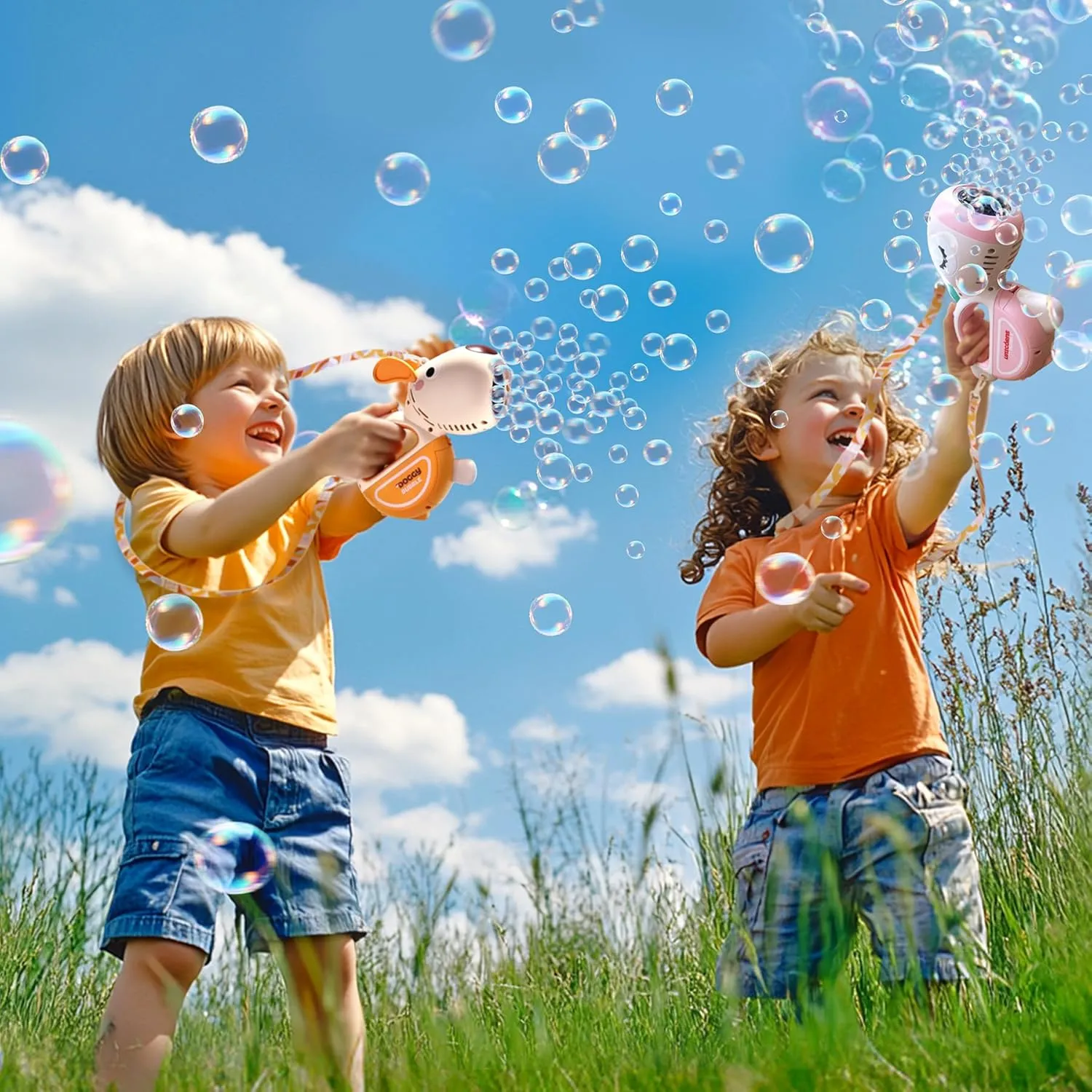 Bubble Machine Gun with Lights Music, Portable 360°Leak Proof Automatic Bubble Maker Machine for Kids Toddler 1-3 4-8 Parties, Bubble Blower Birthday Gift