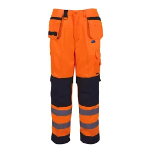 Builders Hi Vis Trousers Orange & Black